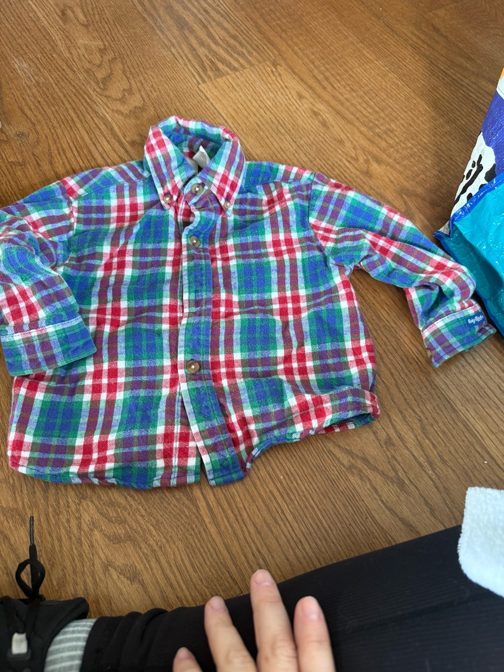 Vintage kids plaid button up baby b’gosh size 24m - 100% cotton